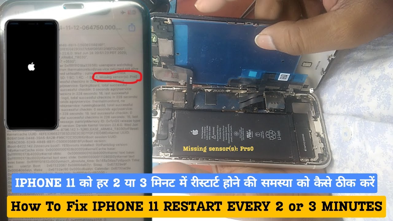 How To Fix IPHONE 11 RESTART EVERY 2 or 3 MINUTES | panic - Missing sensor(s): Prs0