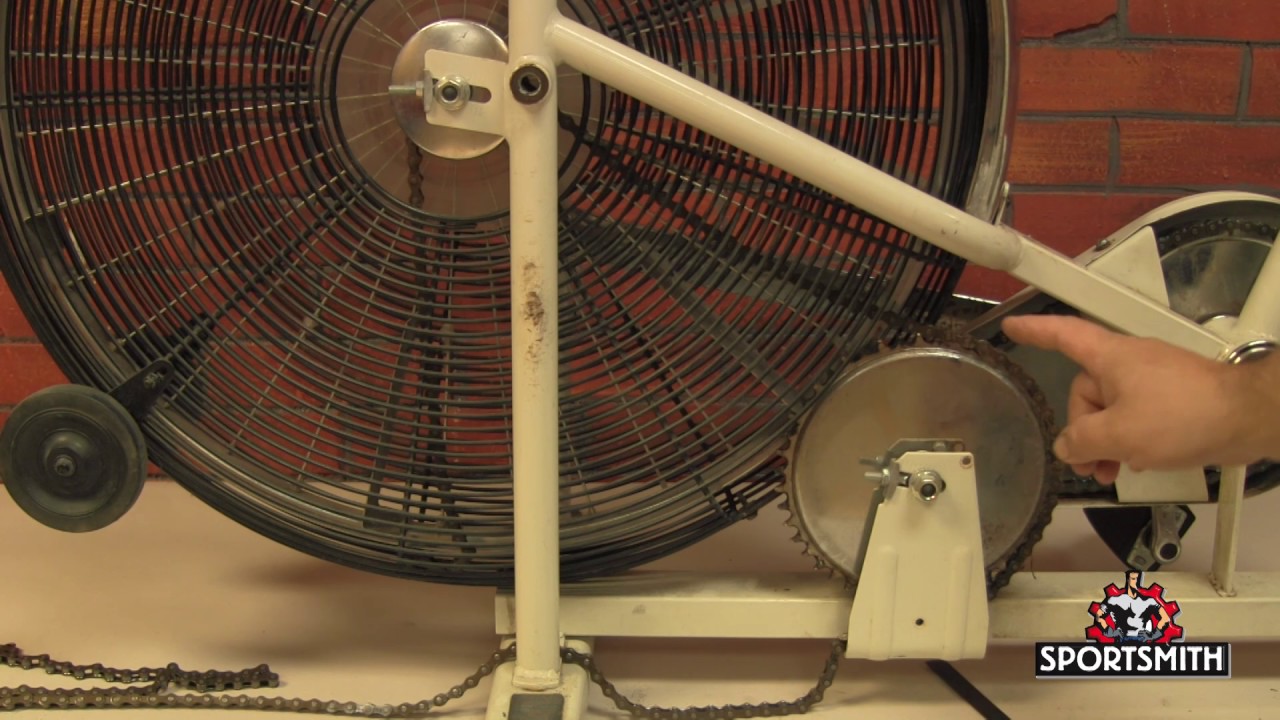 Как заменить цепь натяжителя Airdyne на вентиляторе