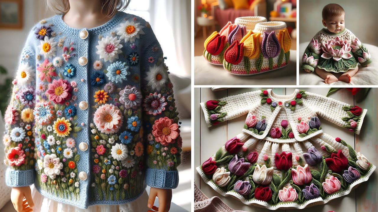 2024's Trendsetting Children's hand Knitted/crocheted Shoe, Cardigan and Sweater Designs #crochet