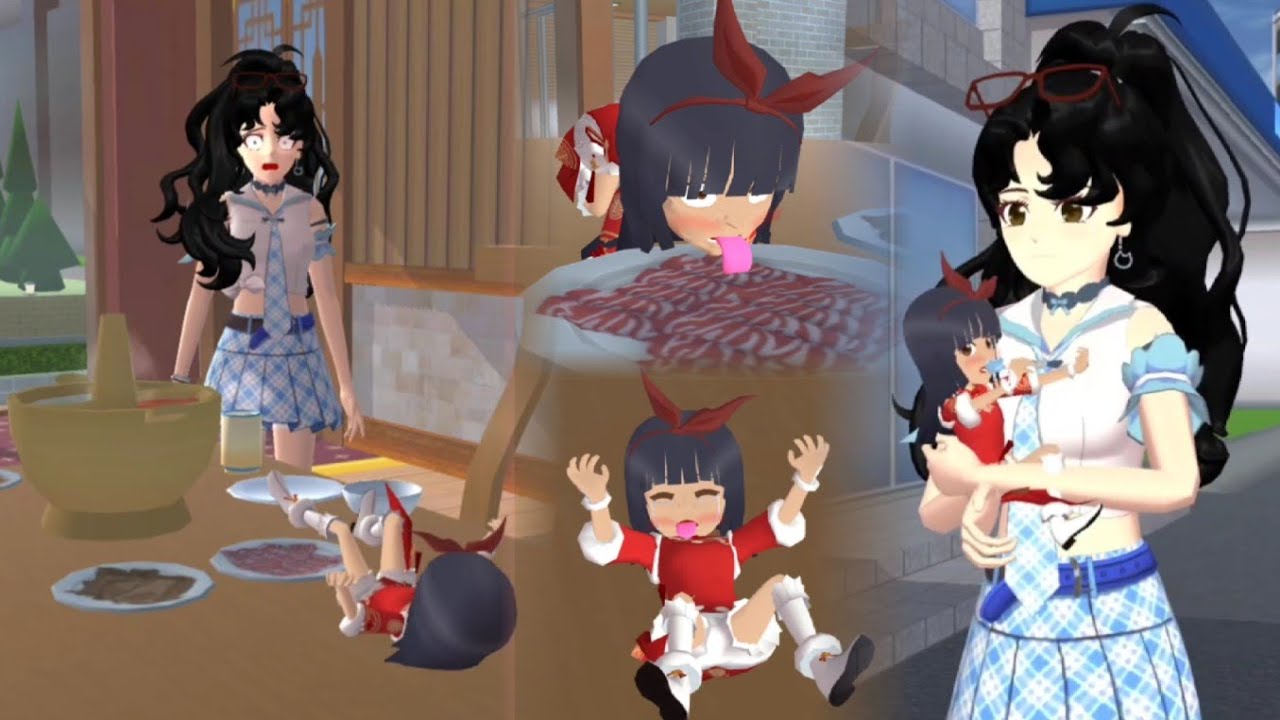 The baby secretly ate mala. | Funny Story | Sakura School Simulator
