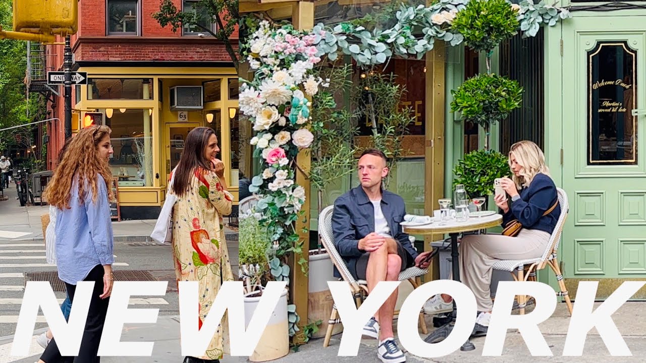 [4K]🇺🇸NYC Summer Walk🗽West Village in Manhattan 🌿🍷 Famous Cafes & “Friends” Apt | June 2023