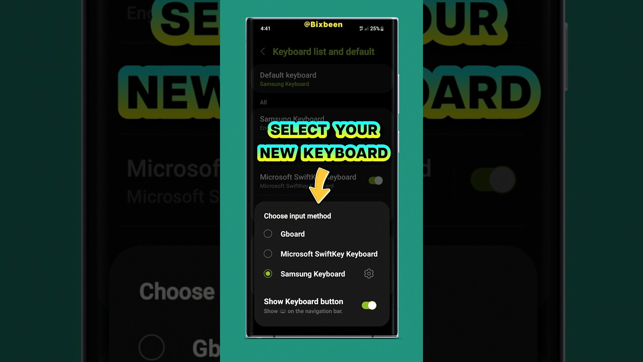 On Samsung How to Change Keyboard ? #shorts