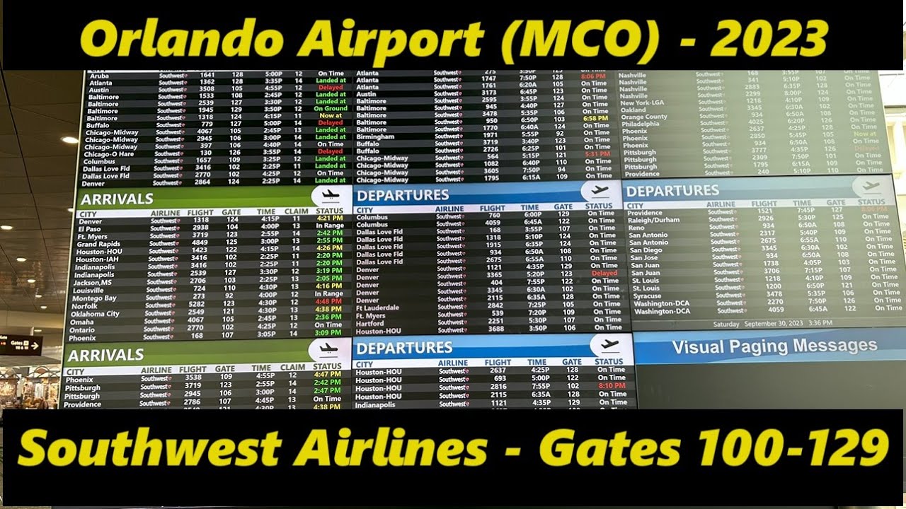 Southwest Airlines Gates - Orlando Airport (MCO) - 2023
