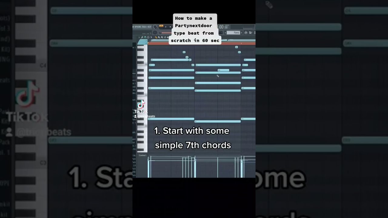 How to make a PARTYNEXTDOOR type beat from scratch in 60 seconds 🌭| FL Studio #flstudio