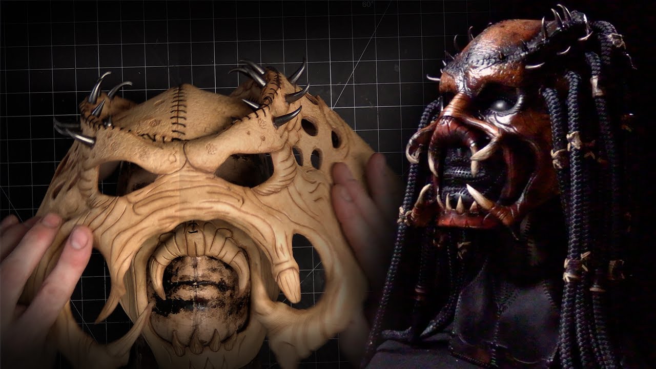 Leather Predator Mask Full Process - Workshop ASMR