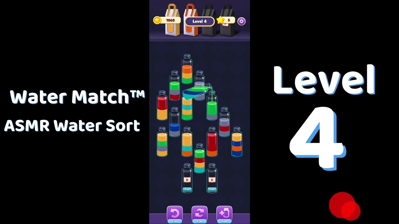 Water Match Level 4 | ASMR Water Sort Puzzle 🧠💧 Relaxing Brain Game | Mini Boss