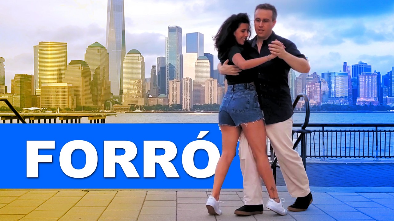 Forro dance in New Jersey waterfront with NYC skyline view - Giovanna Silveira & Rafael
