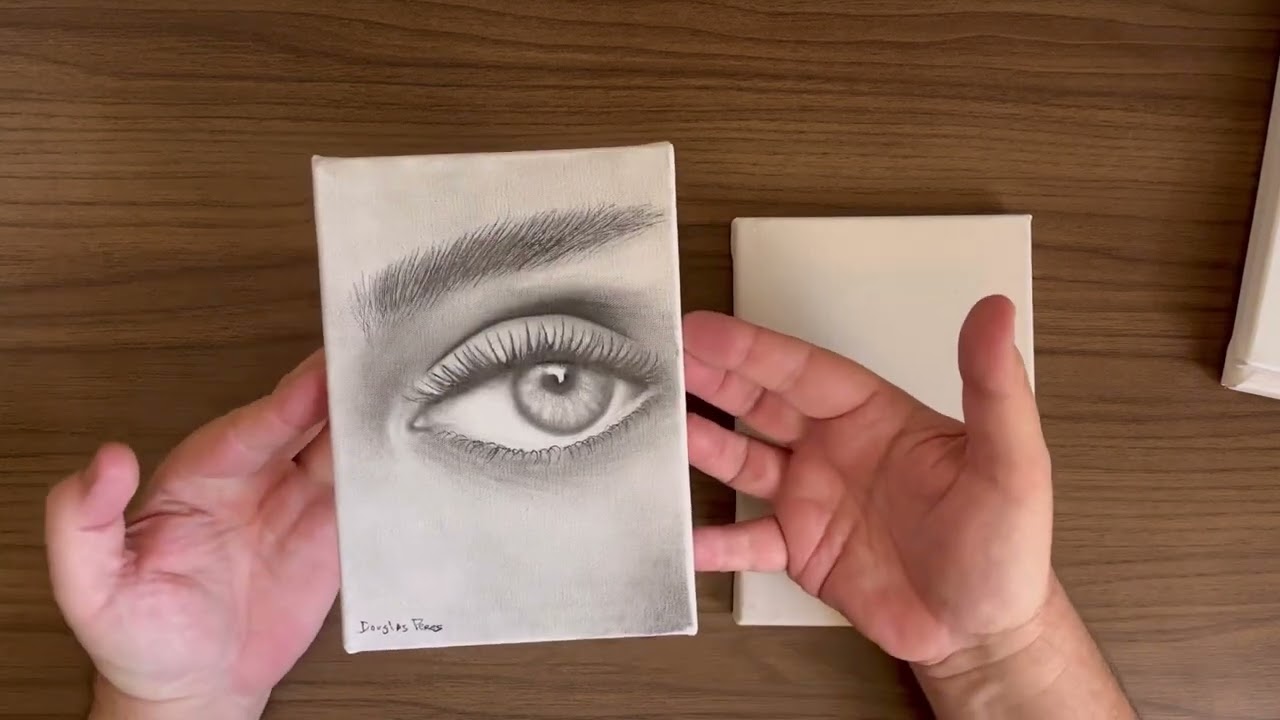 Desenho com lápis grafite em tela
