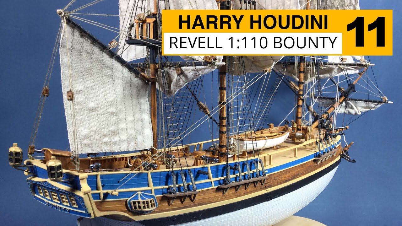 Revell 1:110 HMAV Bounty Part 11 Clew lines, Braces and Finished