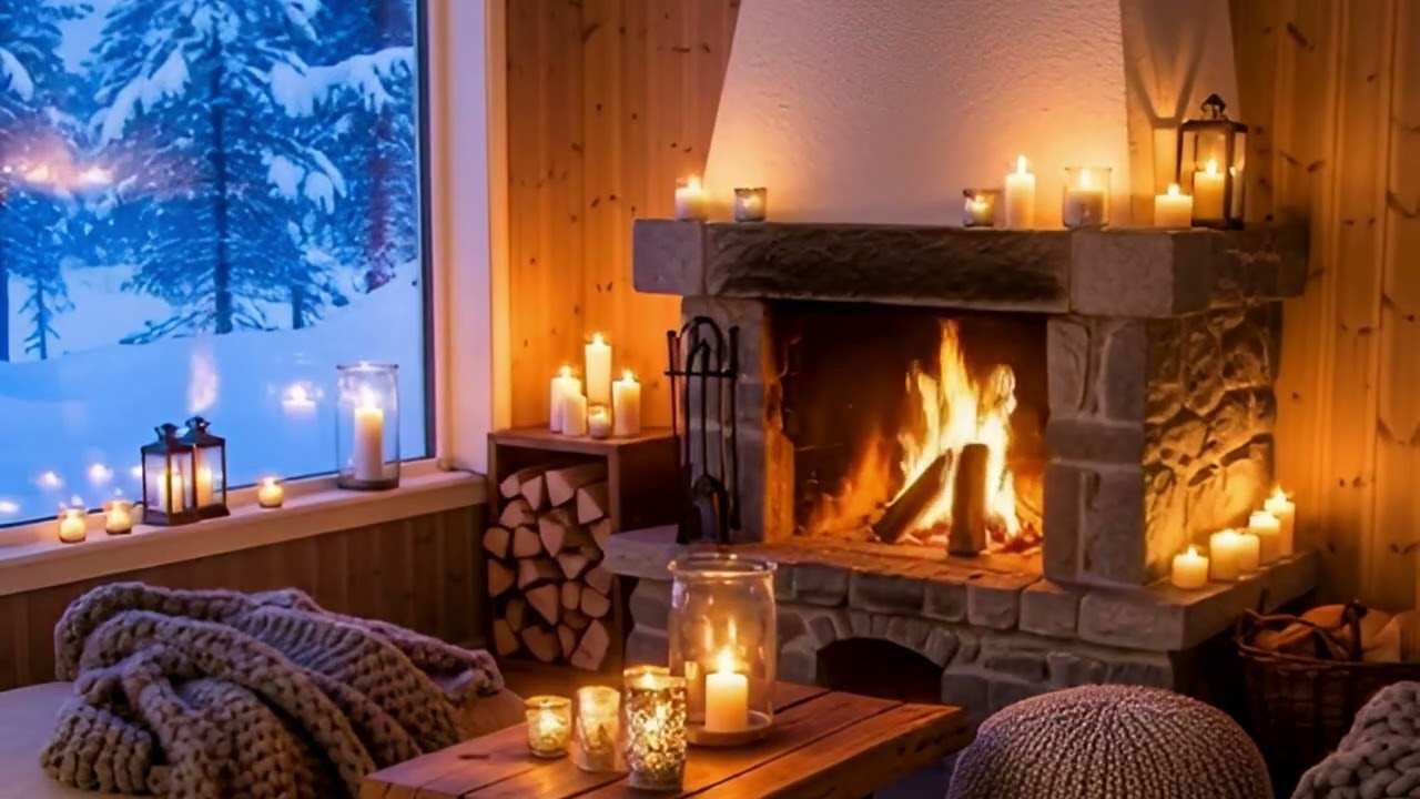 Quiet & Alone Spot 🔥Warm Fire Gentle Sleep Music Deep Relaxation (Smooth Jazz) Stress Relief