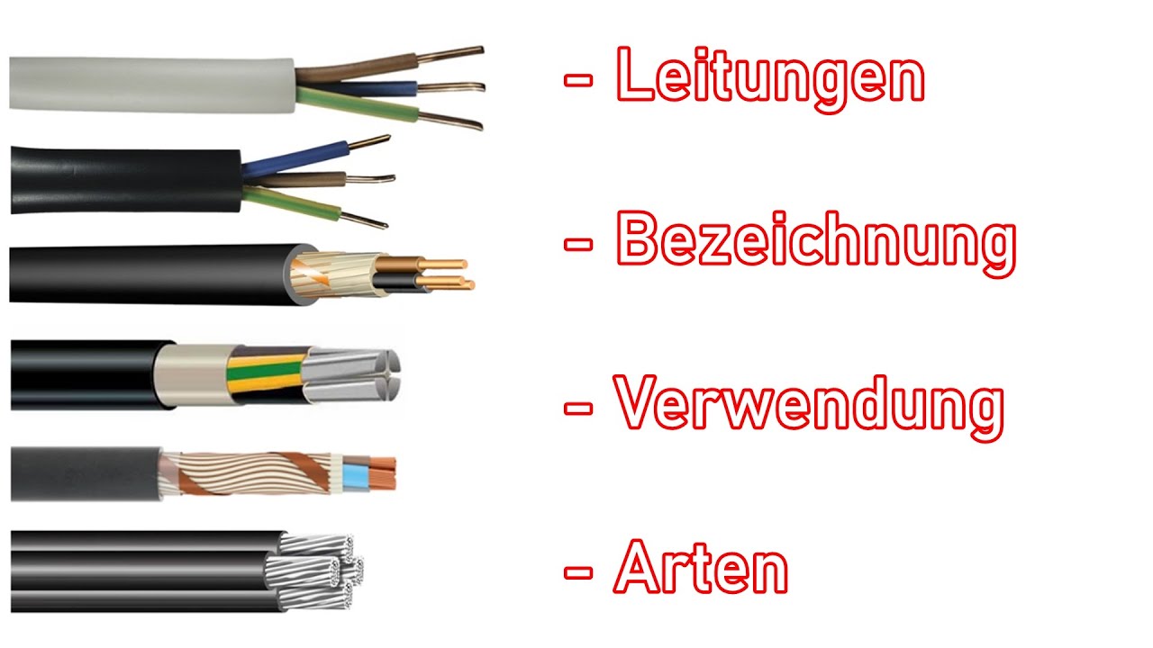 Leitungsarten, Kabelbezeichnungen, Einsatzgebiete