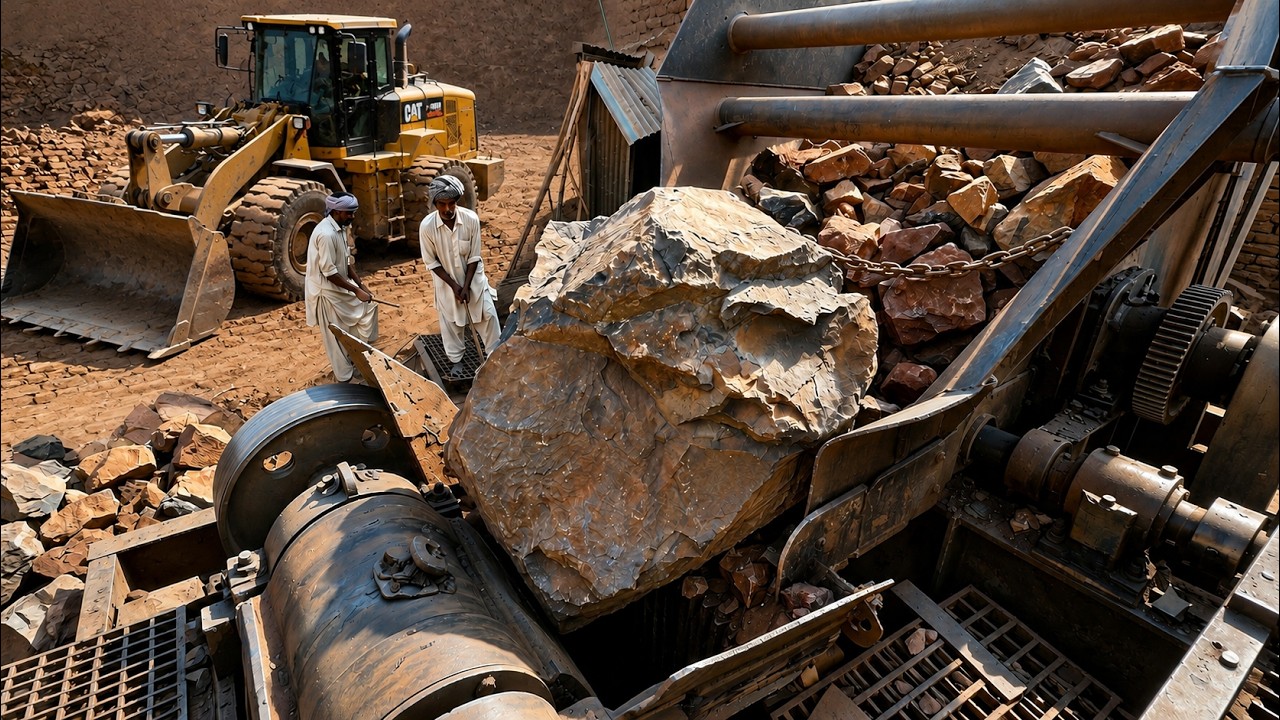 INSANE Rock Crushing Power⚠️! Giant Stones Destroyed in Seconds #rockcrushing
