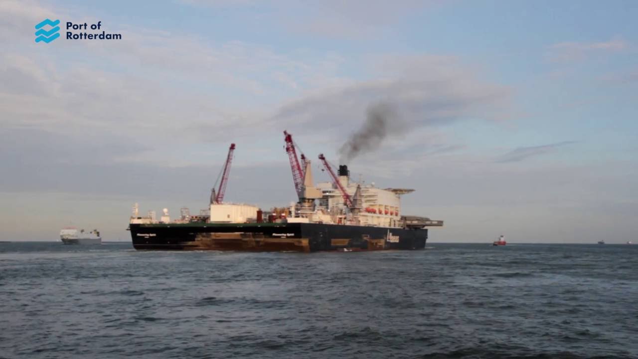 World's largest ship Pioneering Spirit departs for first job