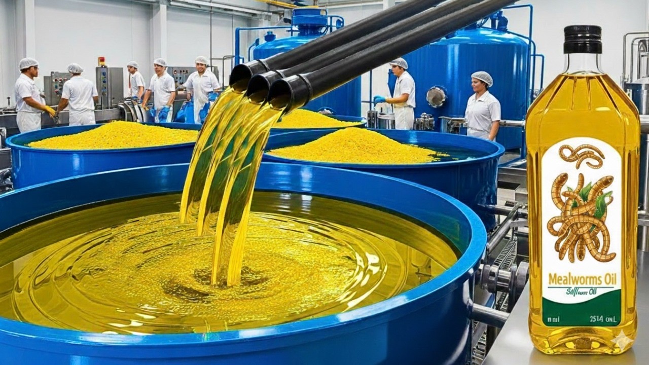 How Millions of Mealworms Are Processed to Create Healthy Oil