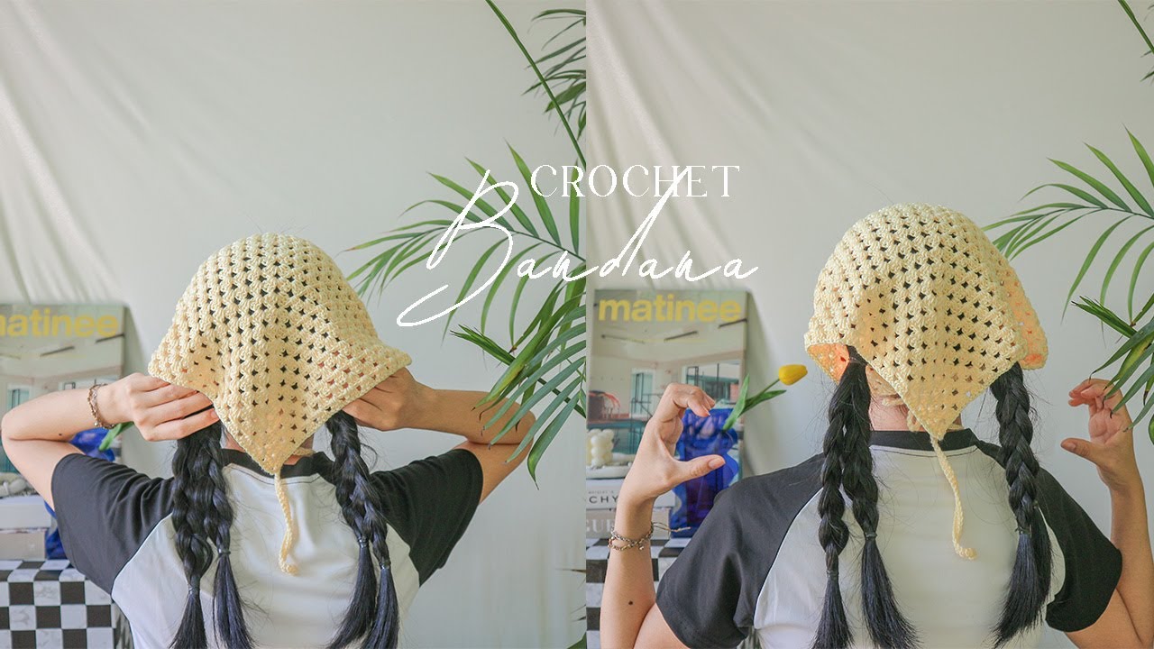 Crochet Bandana🤍Hướng dẫn móc băng đô tam giác đi biển 2023 xinh xinh🤎 Vyvascrochet