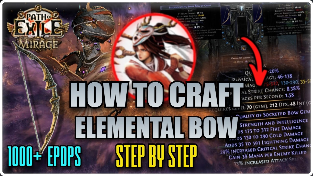 How to Craft Your Lightning Arrow Deadeye Bow CHEAP in Mirage 3.28 - Path of Exile 1
