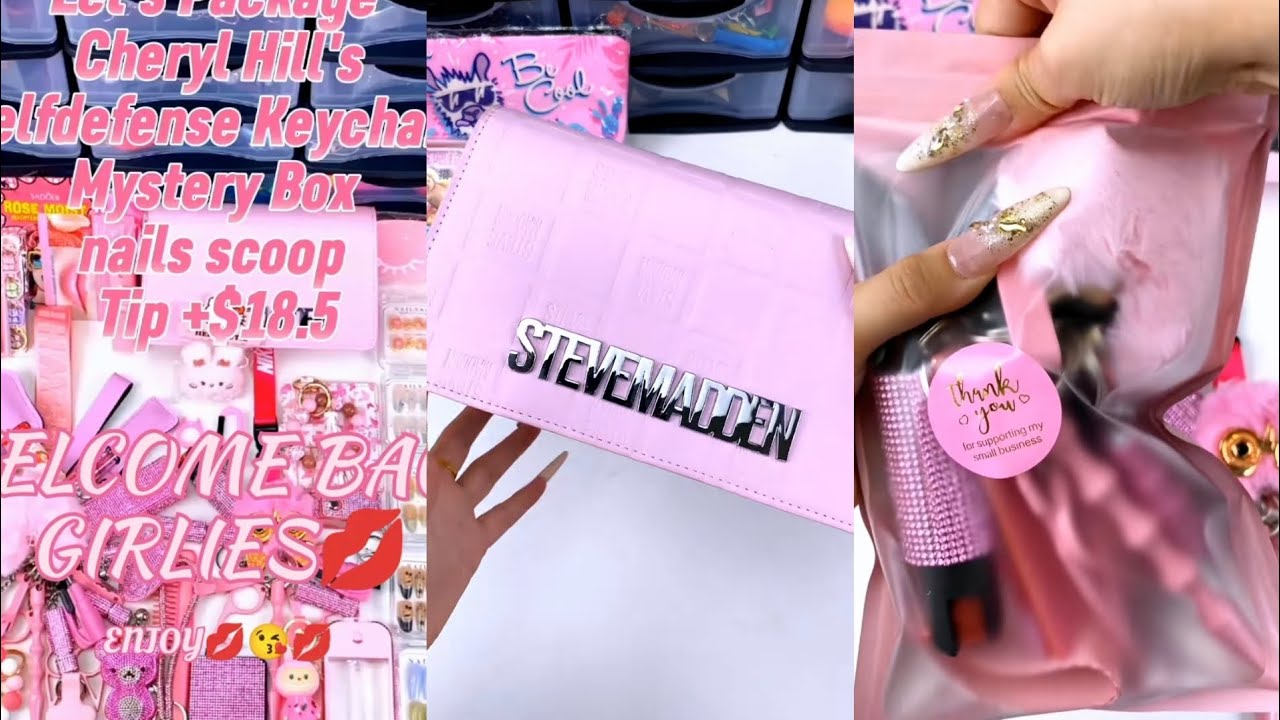 All Pink🌸 Big 40 scoop order packing| Satisfying ASMR| Selfdefense & Cutebag| Enjoy💋