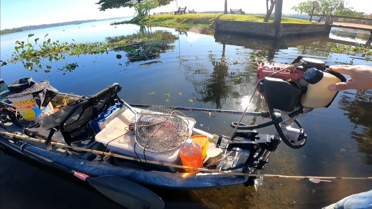 COLOQUEI UM MOTOR DE POPA 3HP 4TEMPOS NO MEU CAIAQUE (TUNA PRO)
