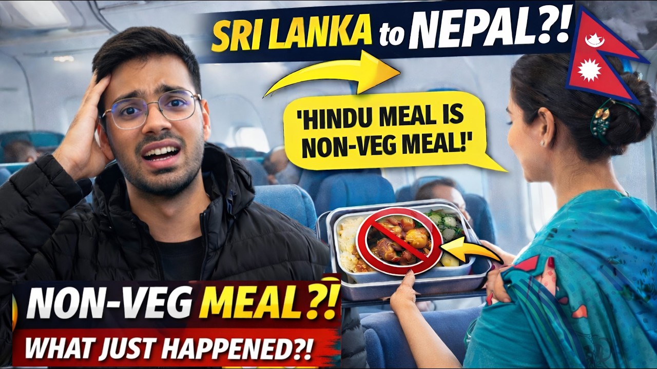 Sri Lanka to Nepal Flight Went Wrong 😱 | Non-Veg Served on My Hindu Meal