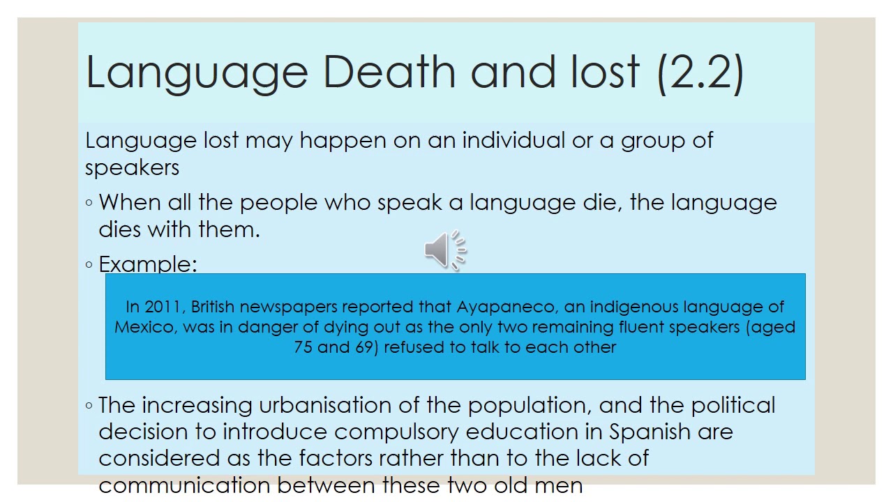 Language Maintenance