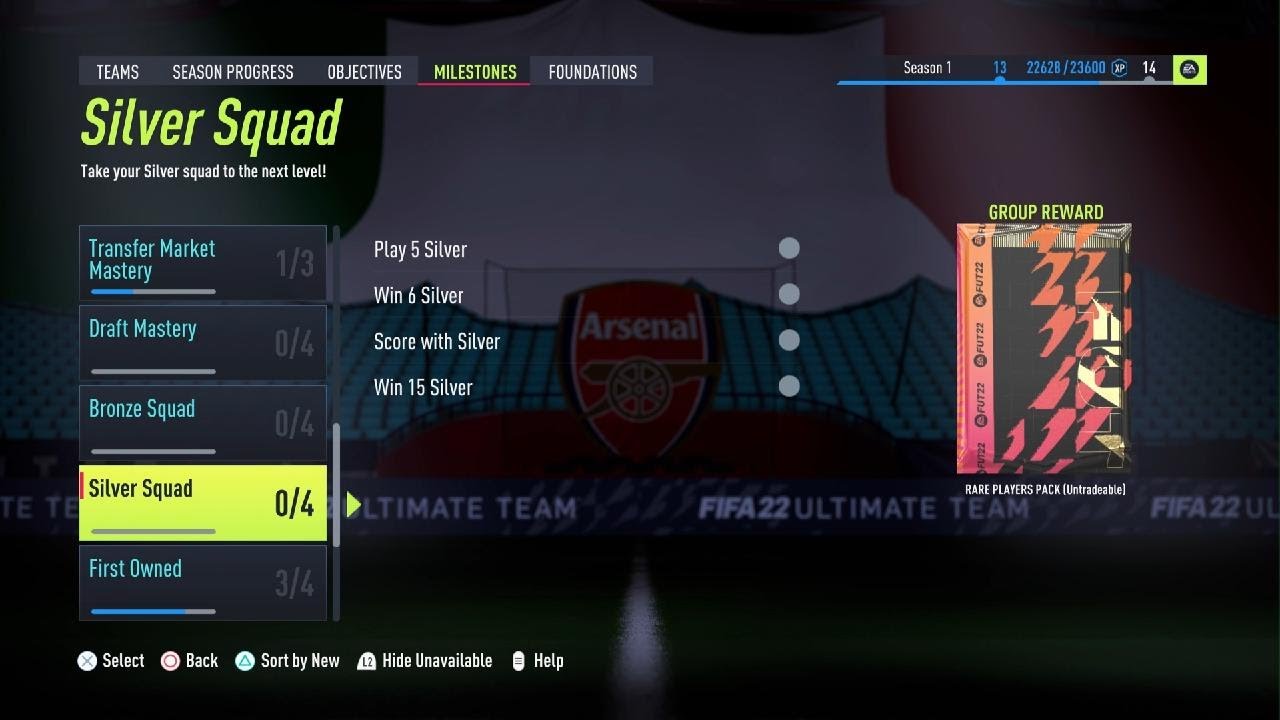 FIFA 22 - MILESTONES FREE 50K PACK - ALL NEED IS SILVER SQUAD