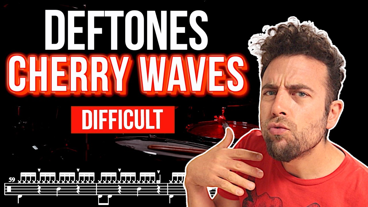 Deftones - Cherry Waves - Drum cover (with scrolling drum score)