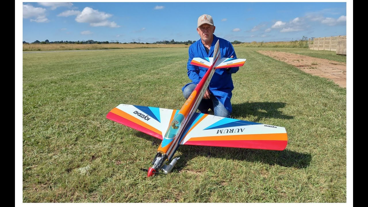 Maiden Flight of a Kyosho Nitro Pattern Plane, flown by Len de Villiers (1080HD)