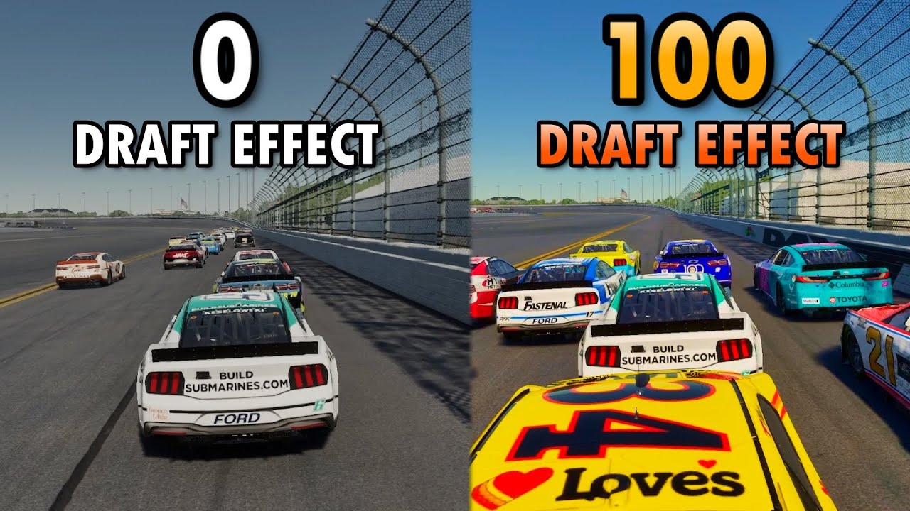 How different is 0 vs 100 Draft Effect at Daytona? - NASCAR 25