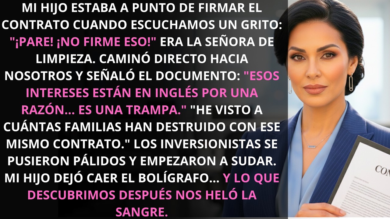 Mi hijo firmaba a inversionistas. La empleada gritó 