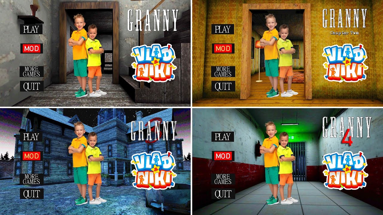 Granny 1, 2, 3 & 4 Vlad And Niki Mods || Granny Vlad And Niki Mod | Granny Vlad & Niki Animation
