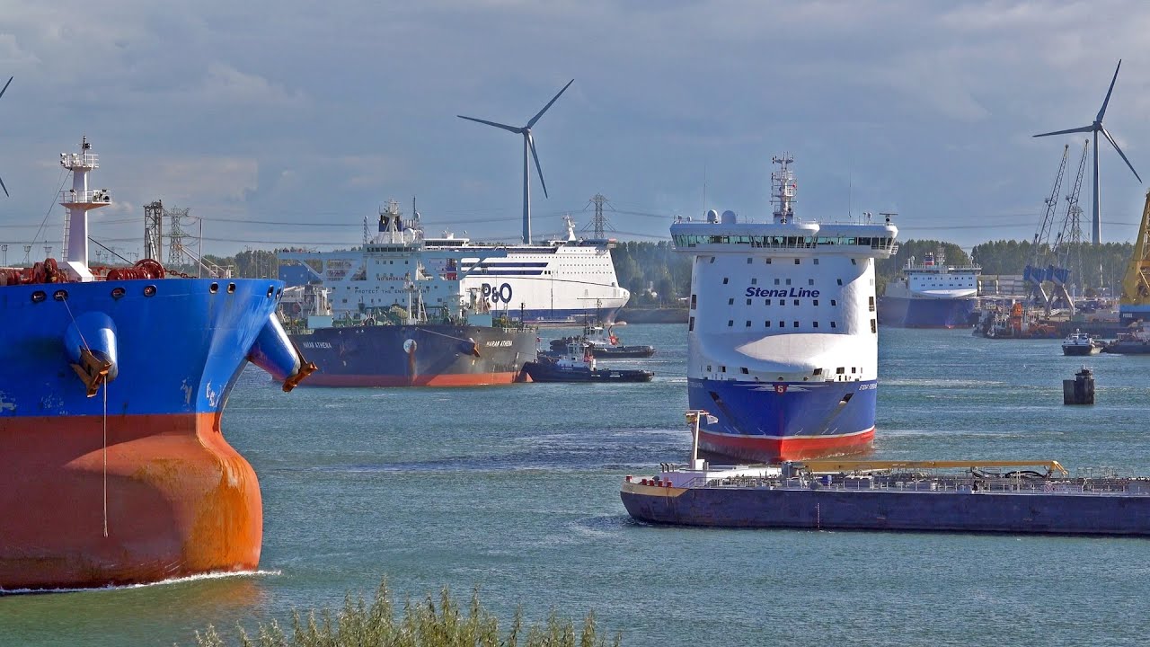 SHIPSPOTTING AT BUSY PORT OF ROTTERDAM NETHERLANDS - 4K SHIPSPOTTING SEPTEMBER 2024