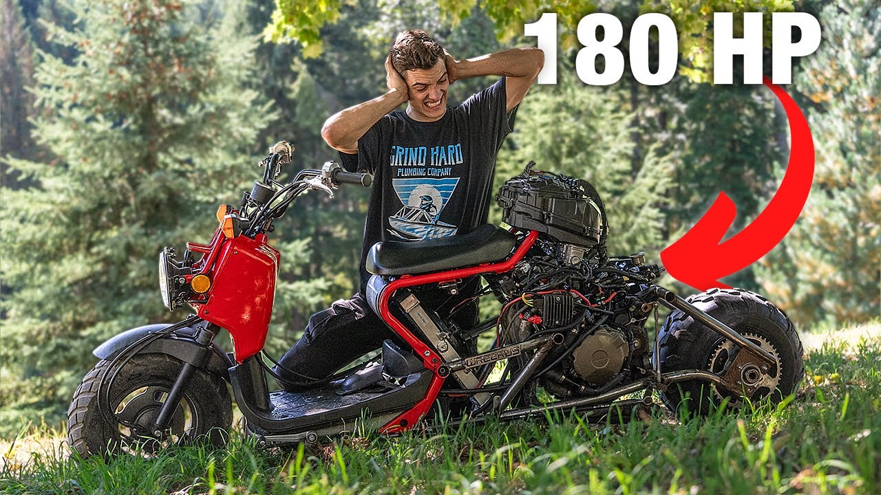 First Start! CBR 1000 Engine Swapped Scooter