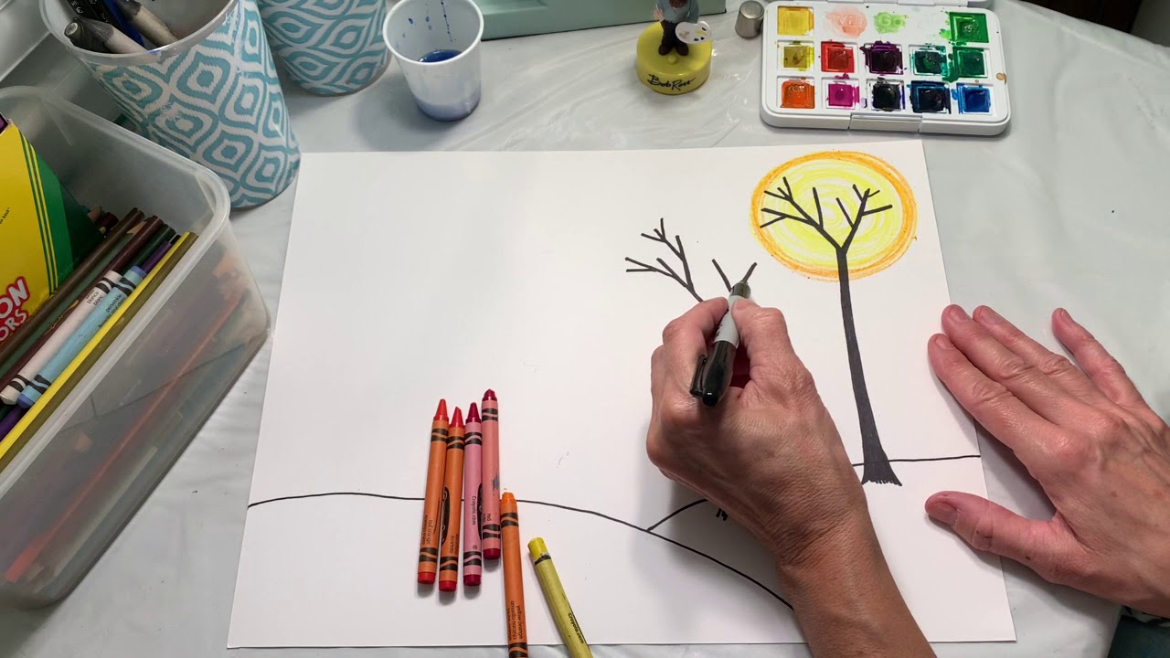Trees in Warm and Cool Colors With Mrs. Masiello!