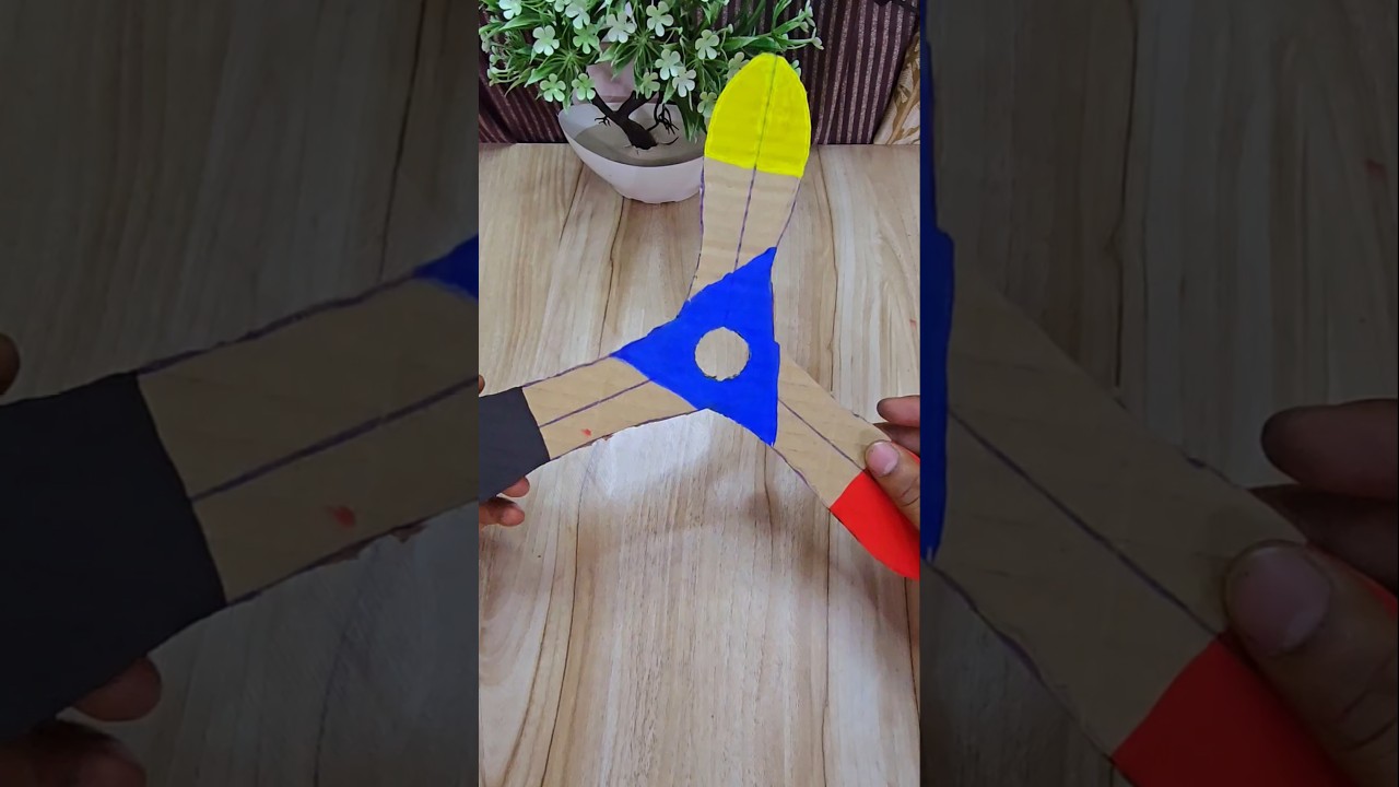 How to make cardboard boomerang 