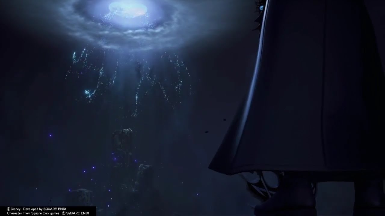 Kingdom Hearts 0.2 - Luxu watching over the Keyblade Graveyard and Kingdom Hearts