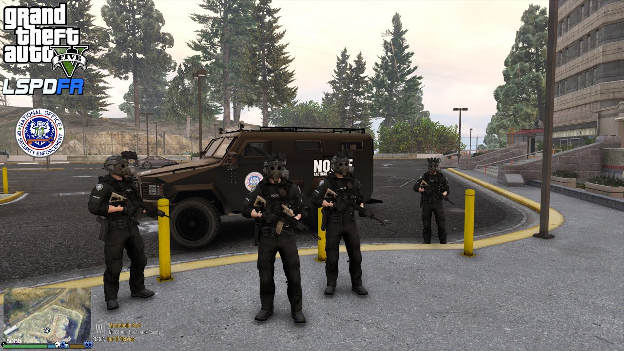 GTA V - LSPDFR 0.4.9🚔 - N.O.O.S.E. Special Response Team - Cluckin' Bell Farms | Mafia Attack - 4K