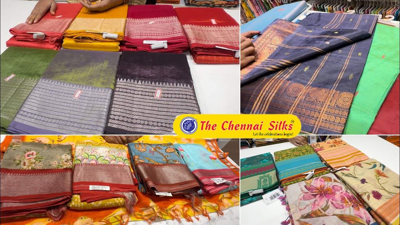 The Chennai Silks | New Mangalgiri Printed Silks Checks Chettinad Kerala | Linen Cottons From Rs.745