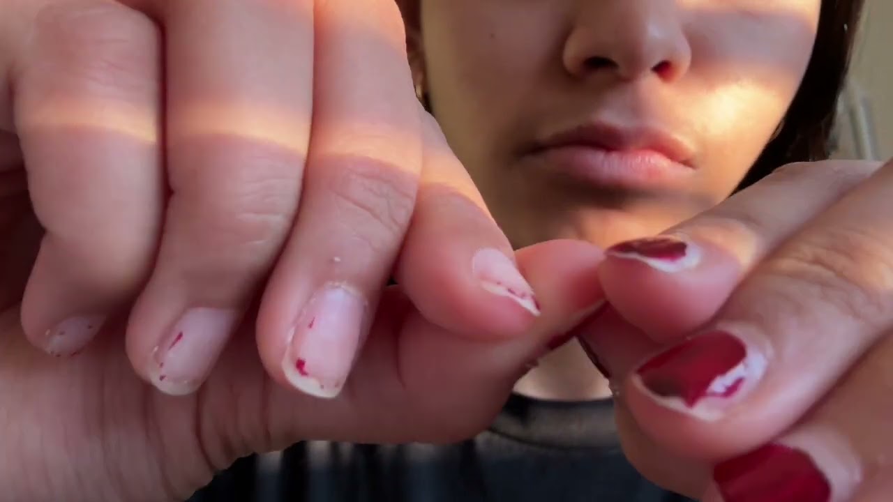 asmr picking nail polish off my nails 💅
