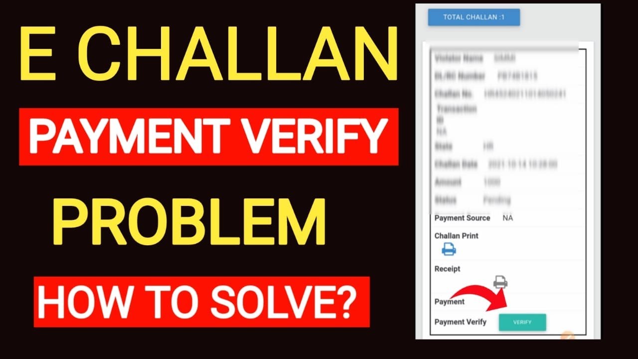 e challan payment verify problem | e challan payment failed | E Challan payment pending from bank