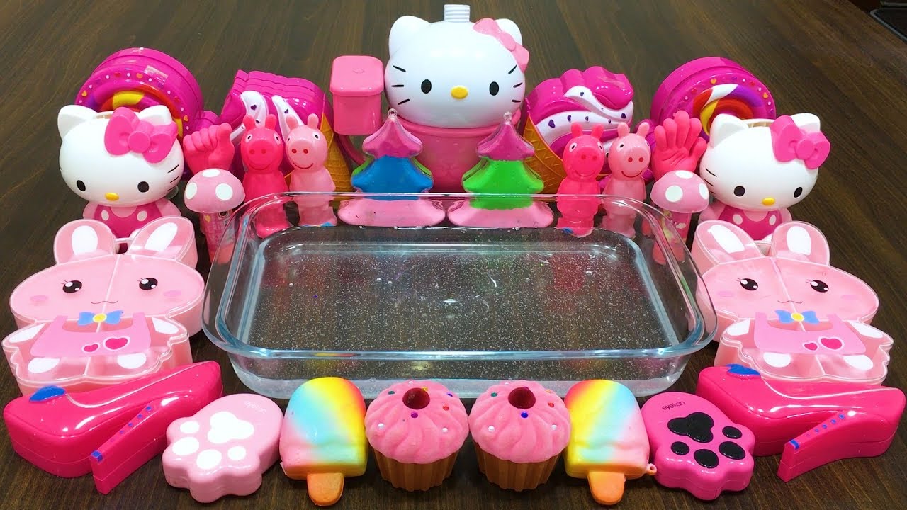 Special Series #68 PINK ! Mixing Random Things into Clear Slime ! Misa Slime Satisfying Slime Video