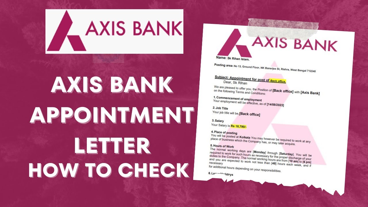 Axis Bank Appointment Letter Salary 24,000 How to check fake or real @EmploymentGuruji
