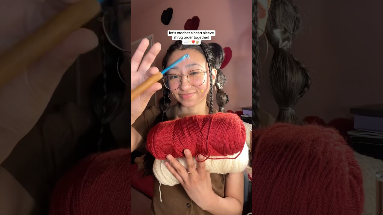 crocheting a heart sleeve shrug order 💌 #crochet #crochetwithme #crochetclothing