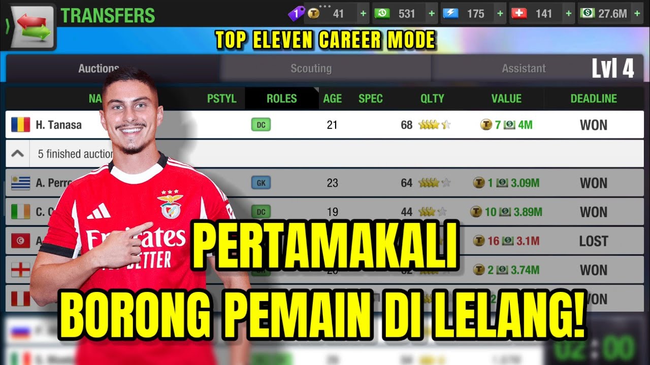 Pertamakali Borong Pemain Di Lelang 🔥 Top Eleven Career Mode