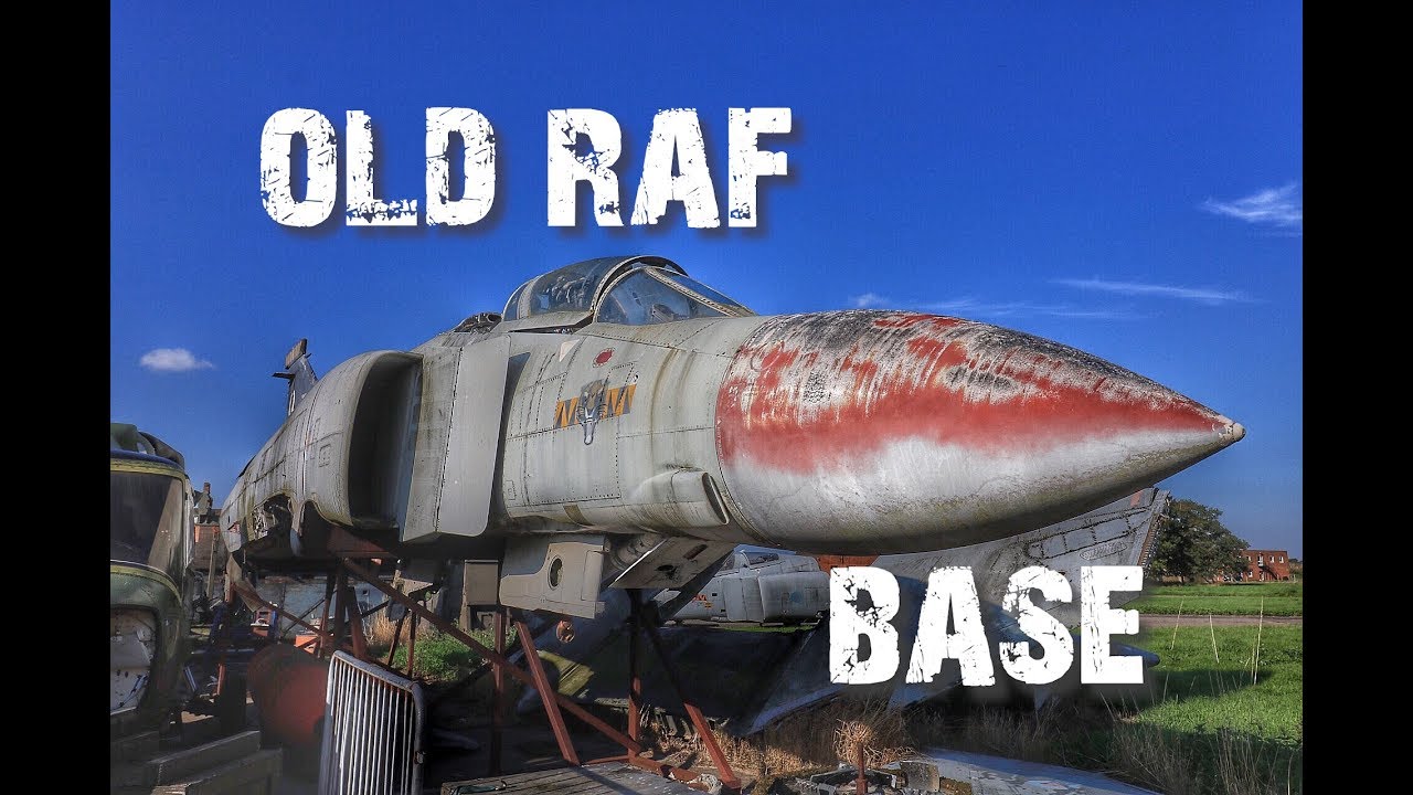 Exploring old RAF base airfield with disused jets and helicopters