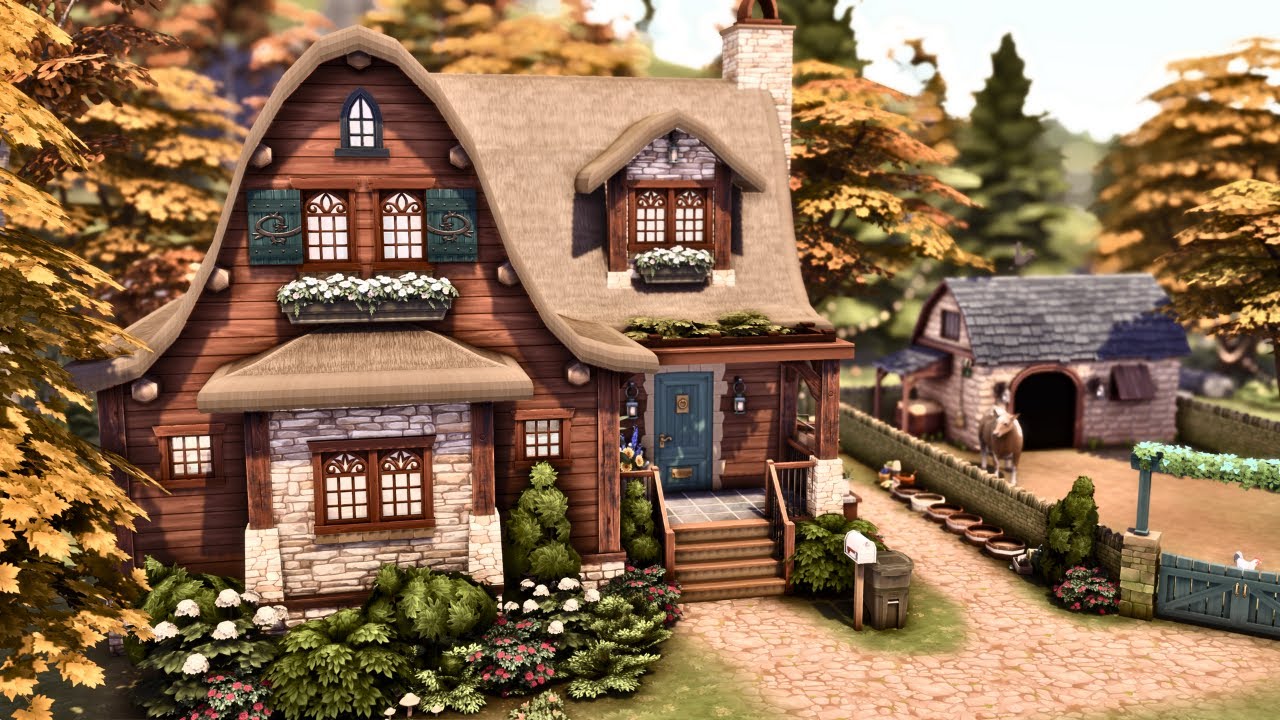 Cozy Cottage House 🍄 The Sims 4 Speed Build | No CC
