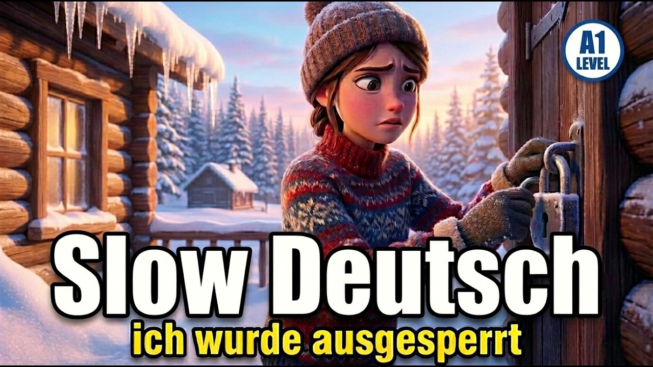❄️Langsames Deutsch – Ich wurde ausgesperrt | Einfache Deutsch Lernen durch Geschichten (A1-A2).