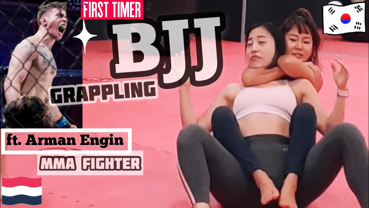 Korean Girls try Brazilian JuJitsu Grappling for the First Time (ft. MMA Fighter Arman Engin)