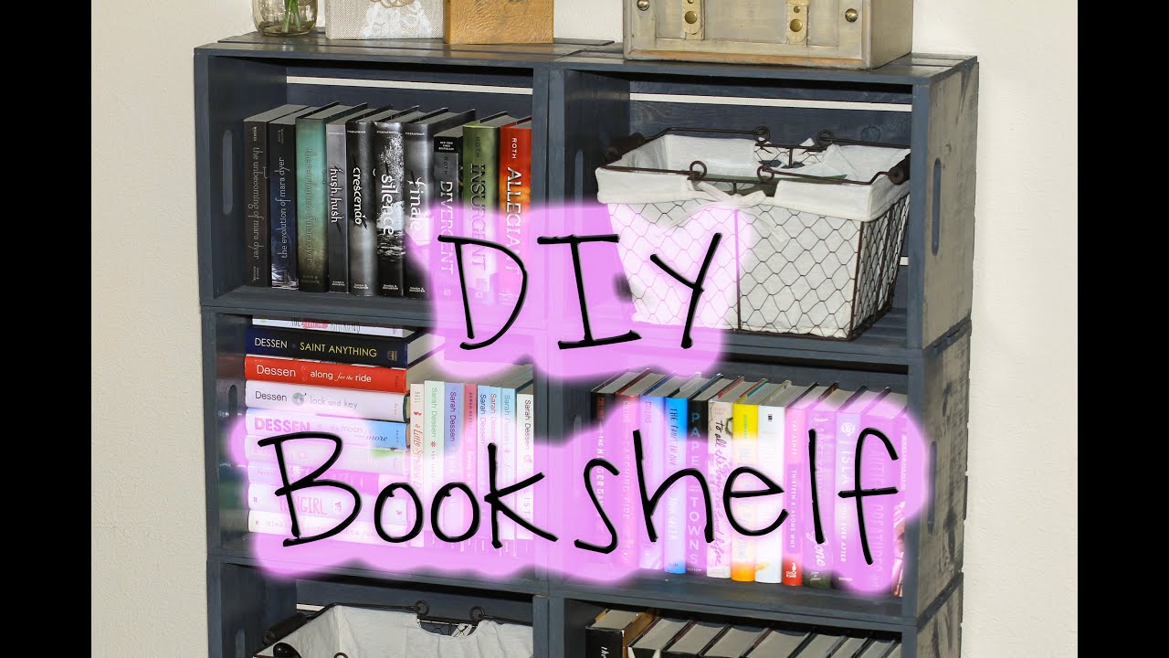DIY EASY WOODEN CRATE BOOKSHELF