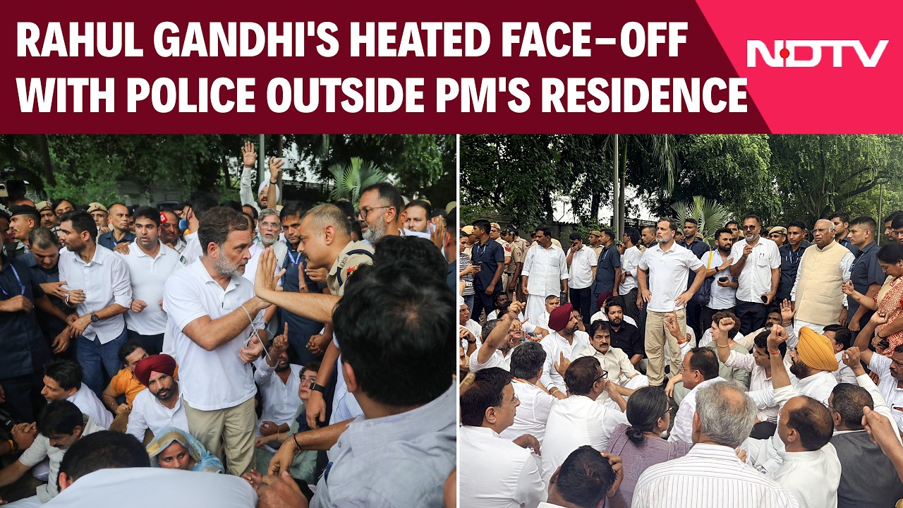 Rahul Gandhi In Heated Exchange With Delhi Police During Congress' Protest Outside PM's Residence