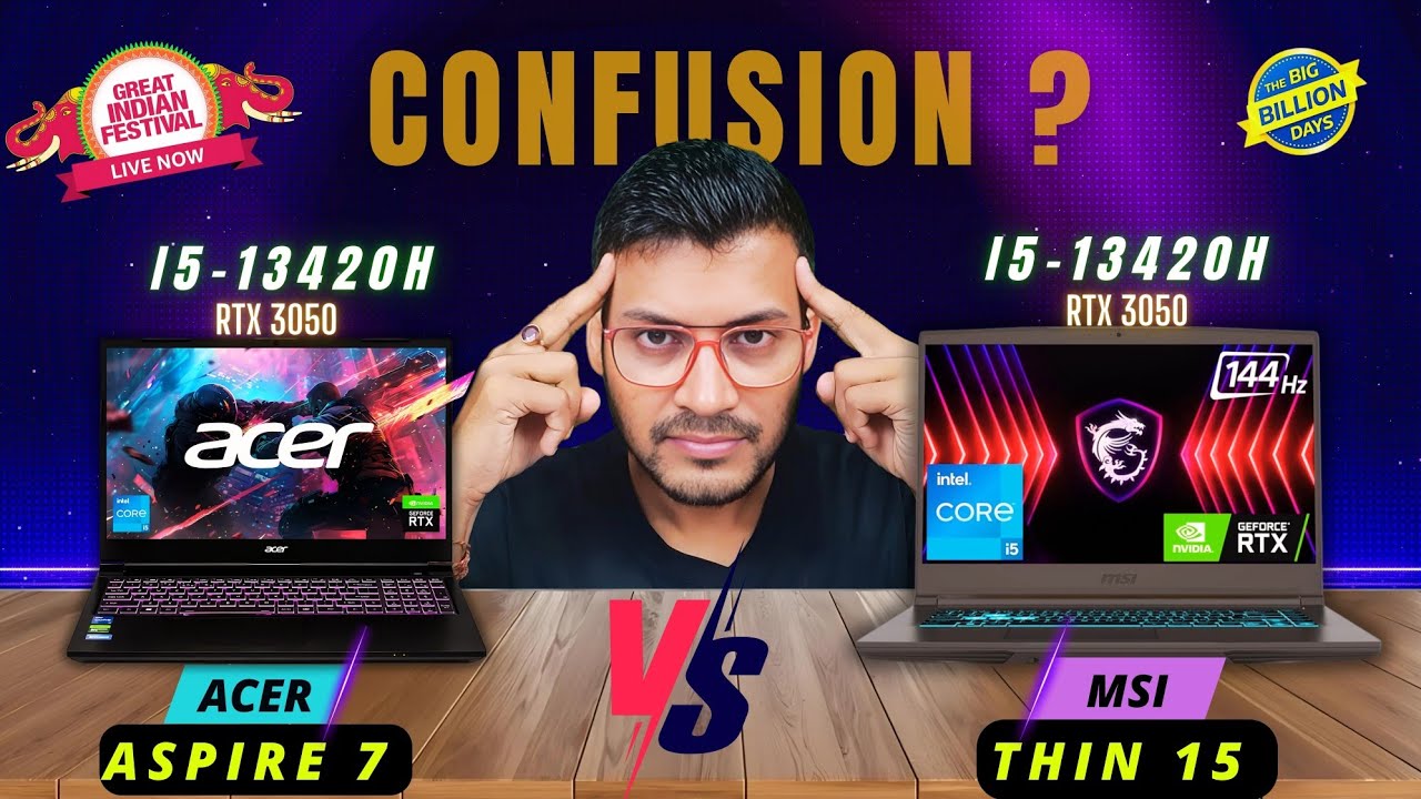 Acer Aspire 7 против MSI Thin 15🔥i5-13420H🔥Лучший игровой ноутбук до 60 000 💥Отличная распродажа ...